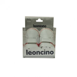 Zapatillas blancas con rayas rojas para bebé Baby Leoncino -Talla 19 -