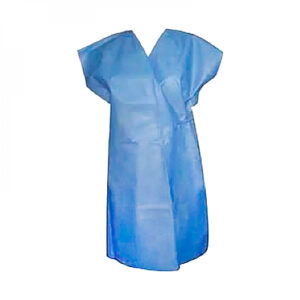 Bata para pacientes con apertura frontal azul