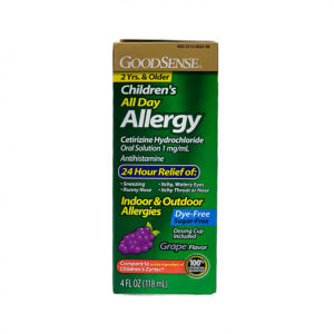 Clorhidrato de cetirizina suspensión oral para niños 5 mg / ml (118 ml / 4 oz fl)