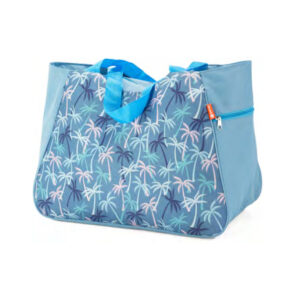 Bolsa de playa azul con estampado de palmeras Benzi