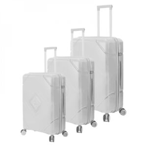 Set de maletas de 4 ruedas color blanco (3 U)