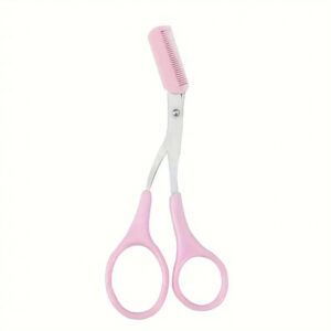 Tijera para cejas. Color Rosado