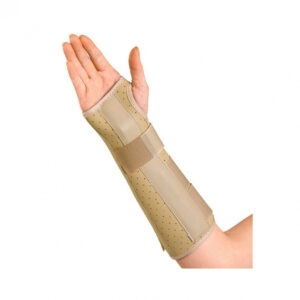 Férula de vinilo para muñeca y antebrazo derecho. Talla XL