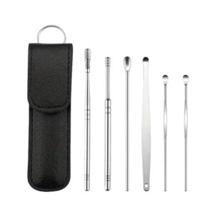 Set de 6 piezas de limpieza de oídos para adultos. Negro