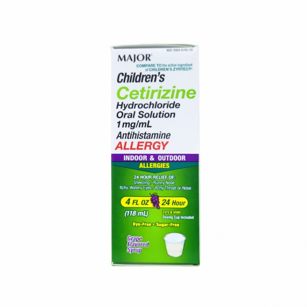 Solución oral de clorhidrato de cetirizina para niños 1 mg/ 1 ml (118 ml / 4 oz fl)