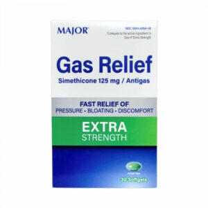 Simeticona, alivio de gas extrafuerte 125 mg (30 cápsulas blandas)