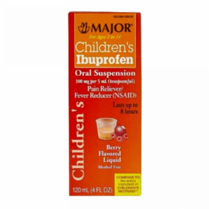 Ibuprofeno en suspensión oral sabor fresa 100 mg / 5 ml (120 ml / 4 oz)