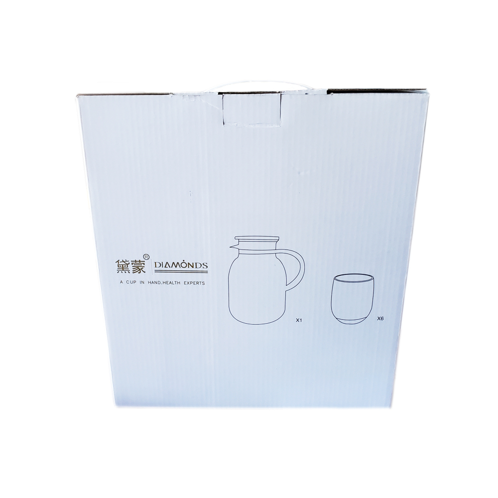 Juego de jarra y 6 vasos de cristal Diamónds - Imagen 2