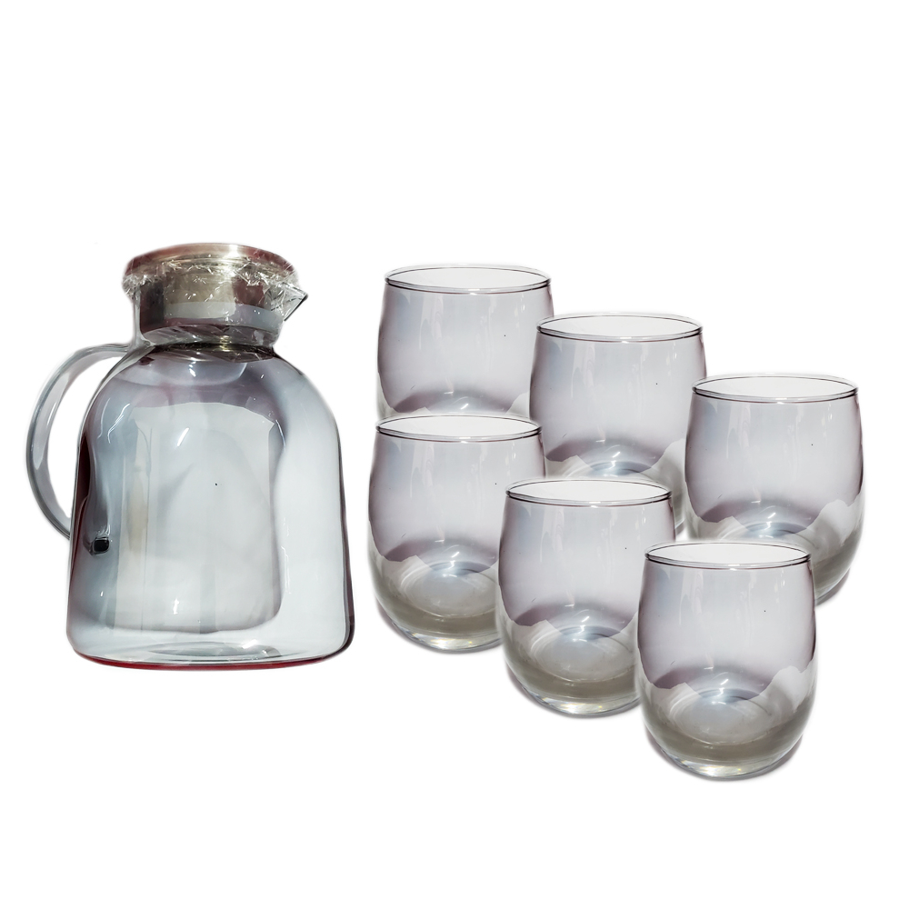 Juego de jarra y 6 vasos de cristal Diamónds - Imagen 5