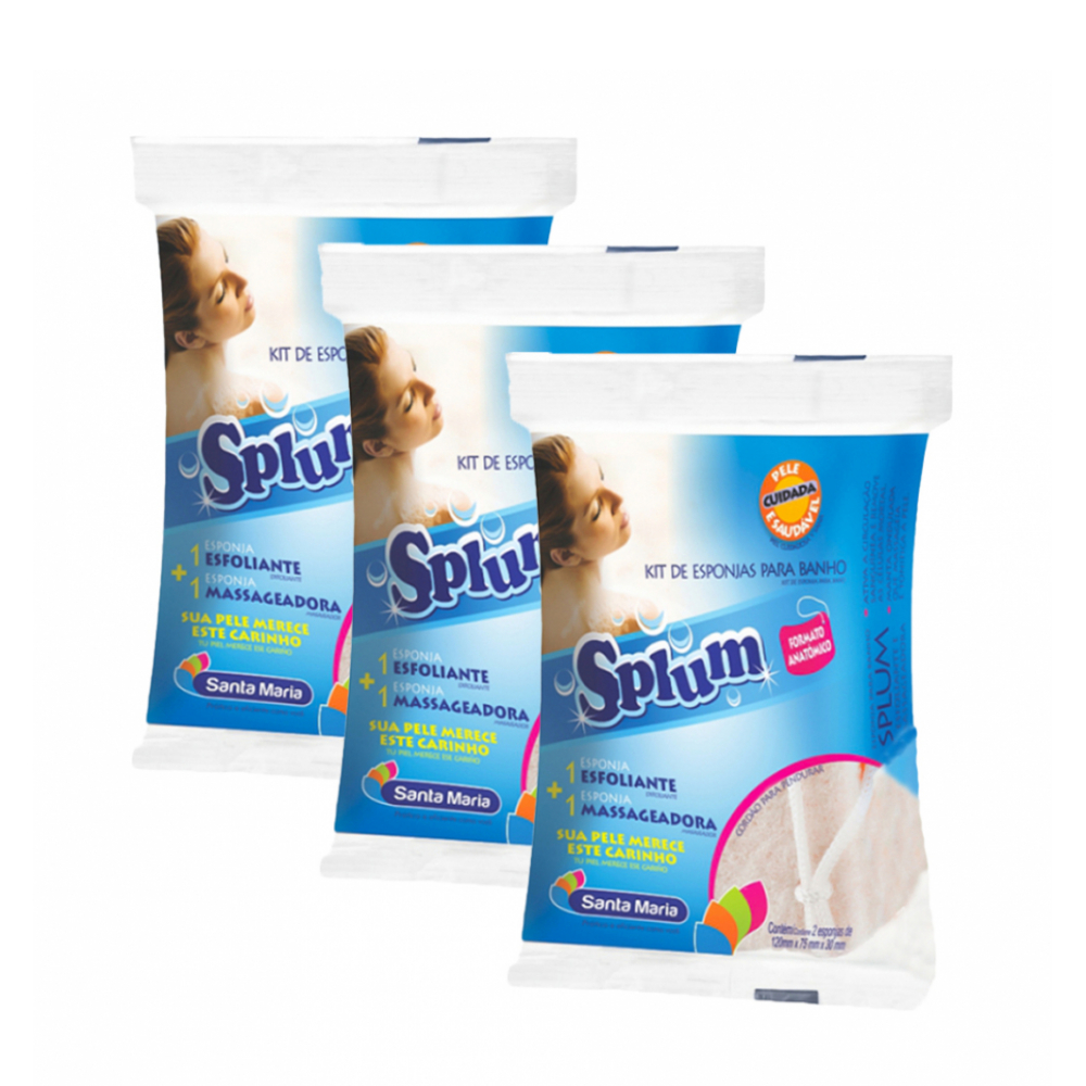 Esponja exfoliante y masajeadora Splum (3 x 2 U)