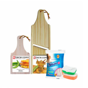 Útiles del hogar: Tostonera + Esponja + Rebanador de plátanos, frutas y verduras