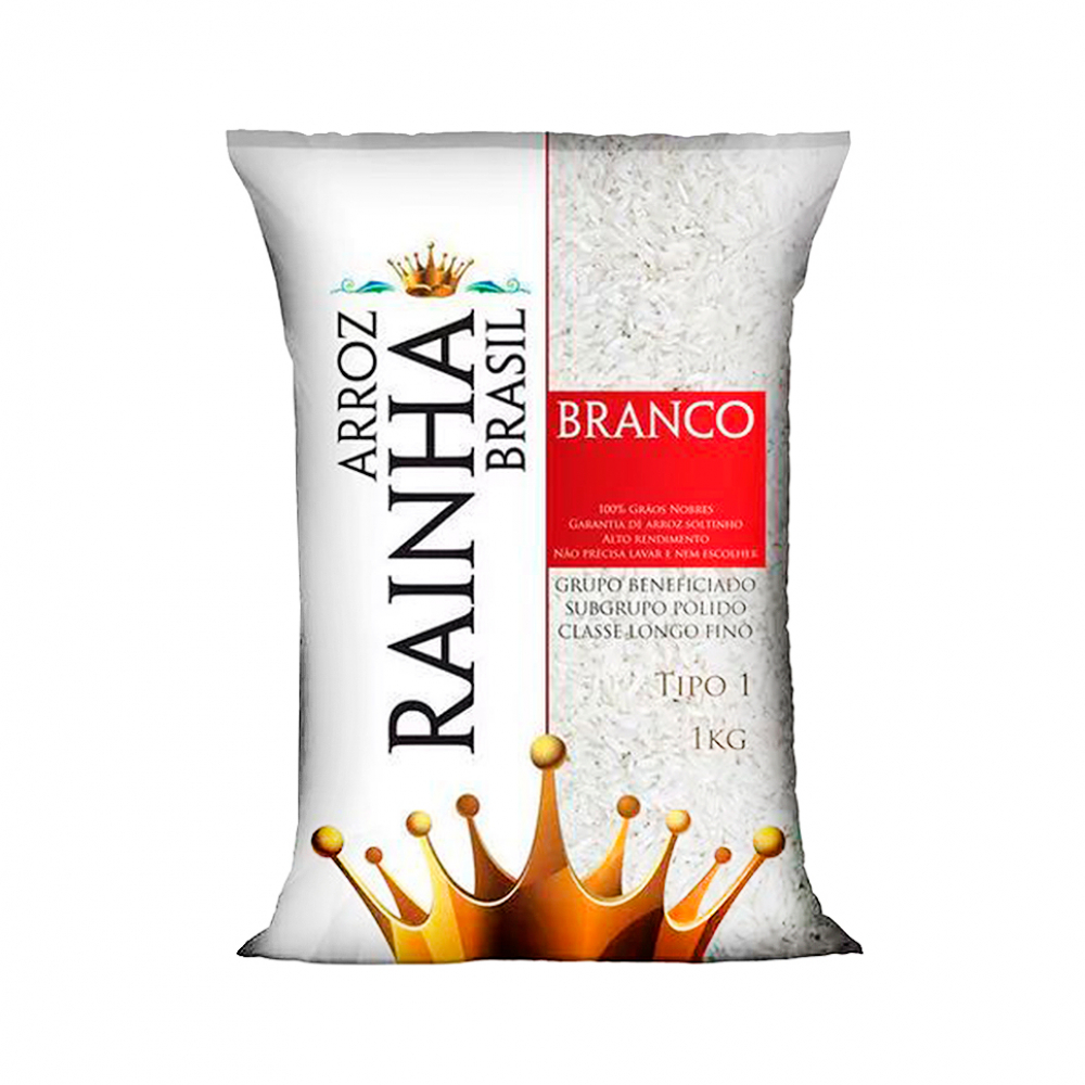 Arroz blanco brasileño Rainha (5 x 1 kg / 2.2 lb)