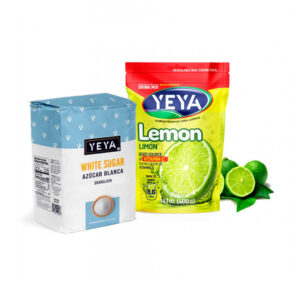 Azúcar blanca granulada + Refresco instantáneo sabor a limón