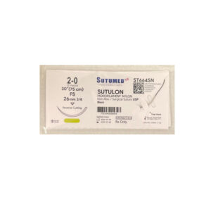 Sutura quirúrgica de nylon negro con aguja